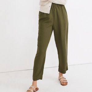 Madewell Tapered Huston Pull-Up Crops Green L